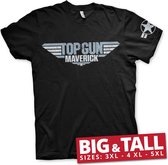 Top Gun Maverick Distressed Logo Big & Tall T-Shirt Black-5XL