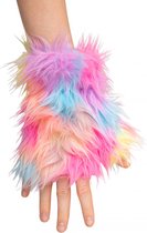 Vingerloze Handschoen Pluche - Pastel - Carnaval - One Size - Unisex - Een Paar