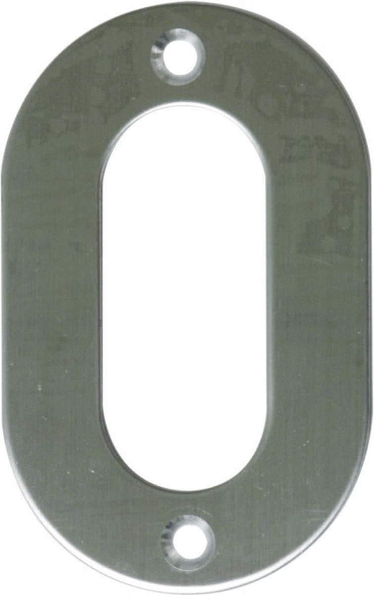 AMIG Huisnummer 0 - massief Inox RVS - 10cm - incl. bijpassende schroeven - zilver