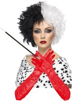Ensemble d'accessoires de déguisement Cruel Lady - 3 pièces - Méchant Dalmatien - Perruque et accessoires