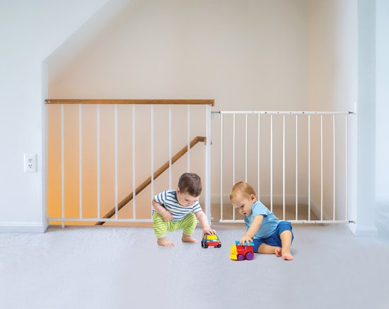 Curify® Oprolbaar Traphekje – Handige Veiligheidshek Zonder Te Boren – Inclusief Gereedschap – Oprolbaar Deurhekje – Kinderhekje Voor Baby, Hond en Huisdier (Wit, Uitbreidbaar