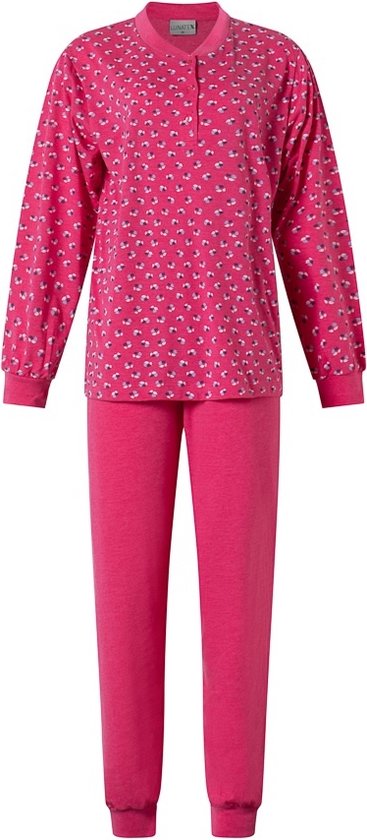 Lunatex - Dames Pyjama - Roze -Tulp - Katoen - Maat XL