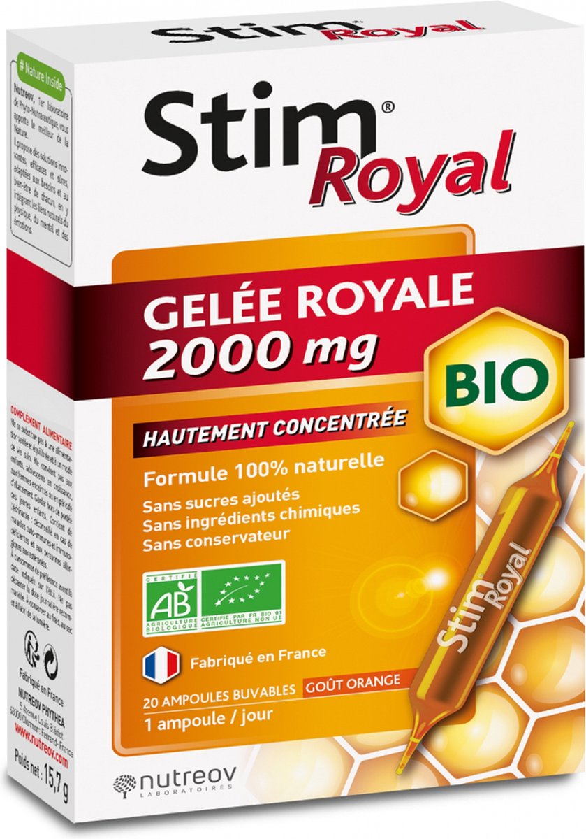 Goedkoopste Nutreov Stim Royal Royal Jelly 2000 mg Bio 20 Flacons