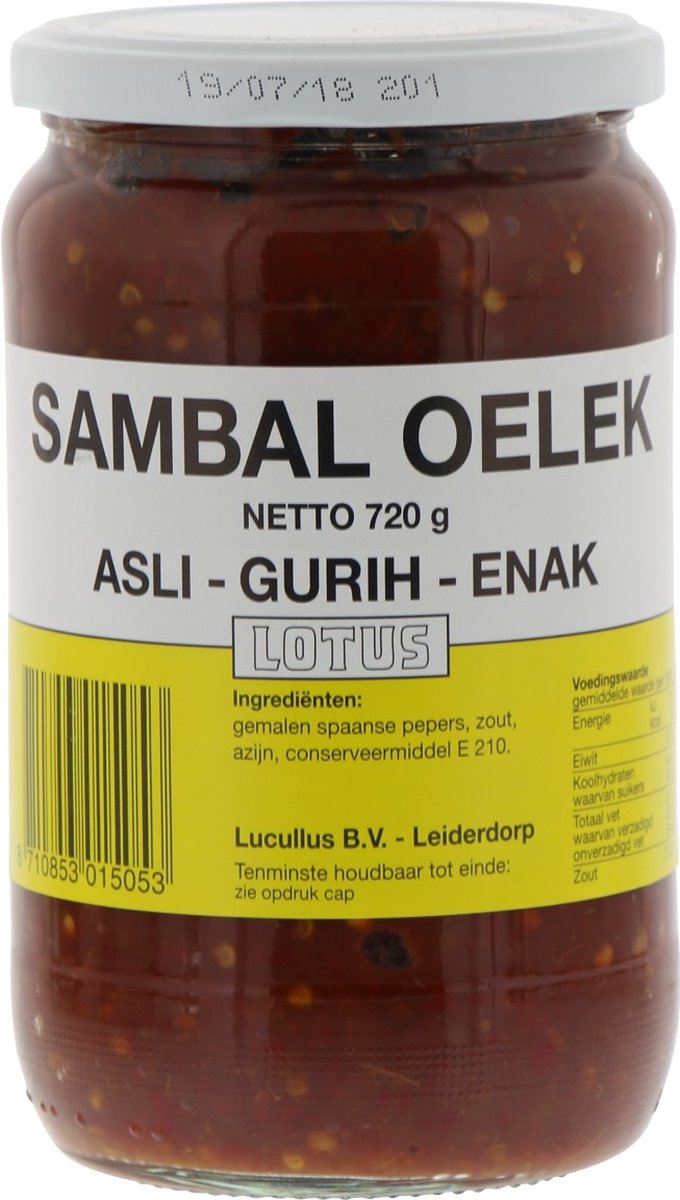 Goedkoopste Lucullus Sambal oelek asli 72 cl