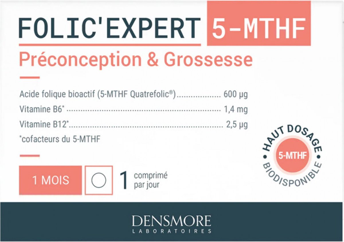 Densmore Folic'Expert 5-MTHF Preconceptie & Zwangerschap 30 Tabletten