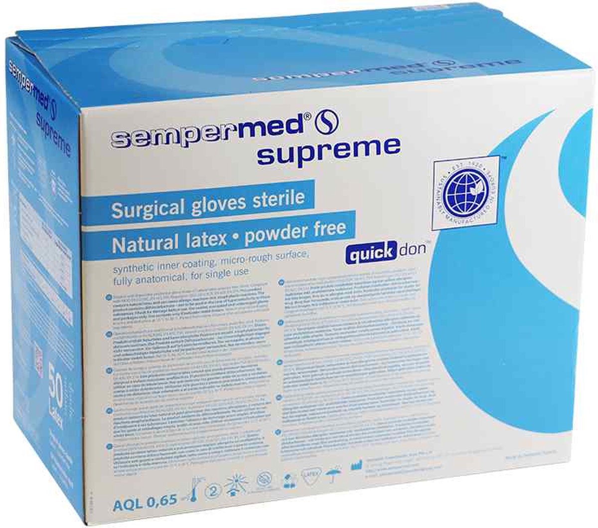 Goedkoopste Voordeelverpakking 3 X Sempermed Derma latex gepoedered, steriel, mt 8.0, 50 paar