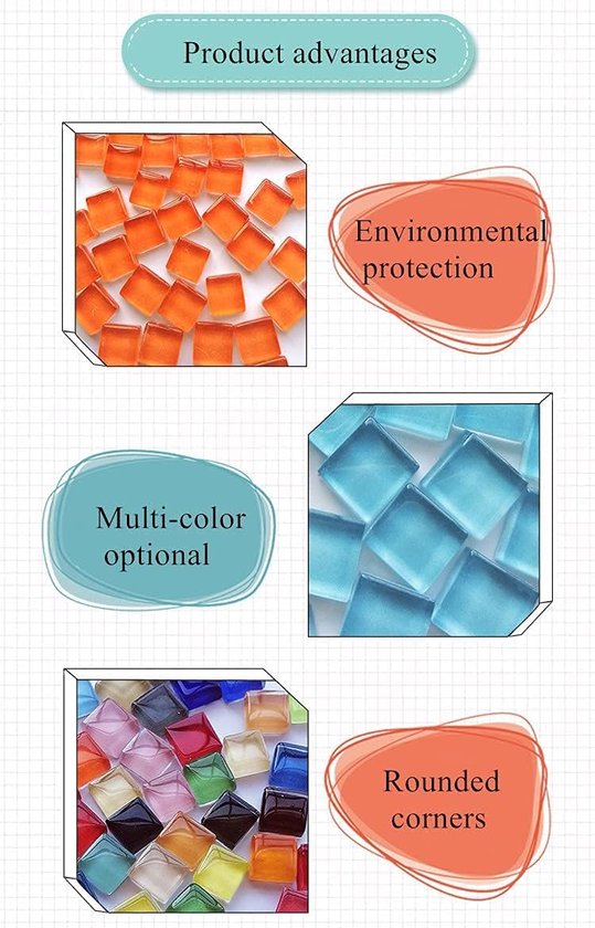 200g Glitter Crystal Mozaïek Tegels - Onregelmatig, Groen/purper, Voor Kunst En Decoratie