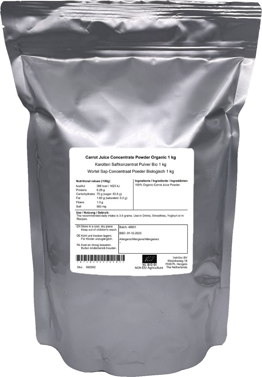 Goedkoopste Wortel Sap Concentraat Poeder - 1 Kg - Holyflavours