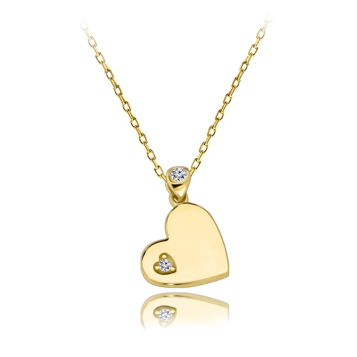 Juwelier Zwartevalk - 14 karaat gouden ketting met hartje hanger 15.067