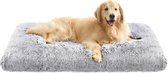 Hondenmand, hondenkussen, groot 122 x 74 cm, zachte vulling, machinewasbaar, multifunctioneel, draagbaar, lichtgrijs grijs