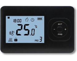 Klokthermostaat CV ketel - thermostaat voor cv - Digitaal - Zwart - handmatig programmeerbaar - Efficiënt regelen - Aan/Uit - QualityHeating