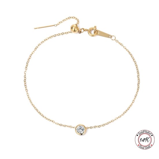 Soraro Birthstone Armband | Augustus | 14K Goldplated | Goudkleurig | Armband voor Haar | Elegant | Cadeau Voor Haar | Cadeau Voor Vriendin | Verjaardag Cadeau | Moederdag Cadeau | Cadeau Ideeën