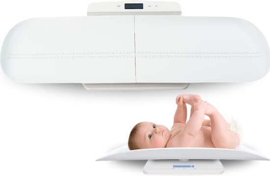 Weegschaal voor Baby, Peuter, Volwassenen en Dieren - 2 in 1 - Nauwkeurig tot op 0,1 Gram tot aan 100Kg - Babyweegschaal - Dierenweegschaal - incl Liniaal