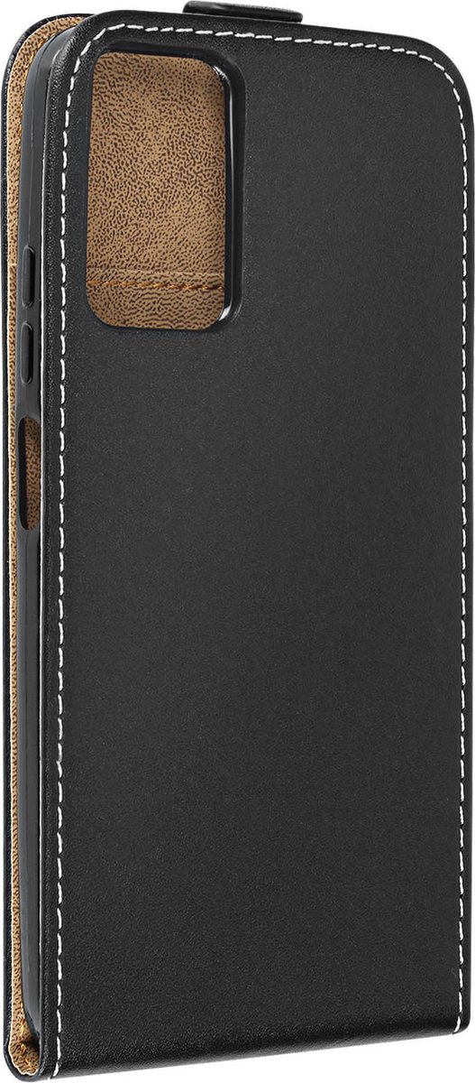 Avizar Case Geschikt voor Xiaomi Redmi Note 12S verticale flip met kaarthouder, Zwart