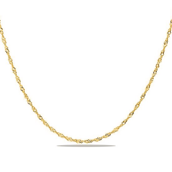 Juwelier Zwartevalk - 14 karaat gouden singapore schakel ketting sing-2.5/55cm