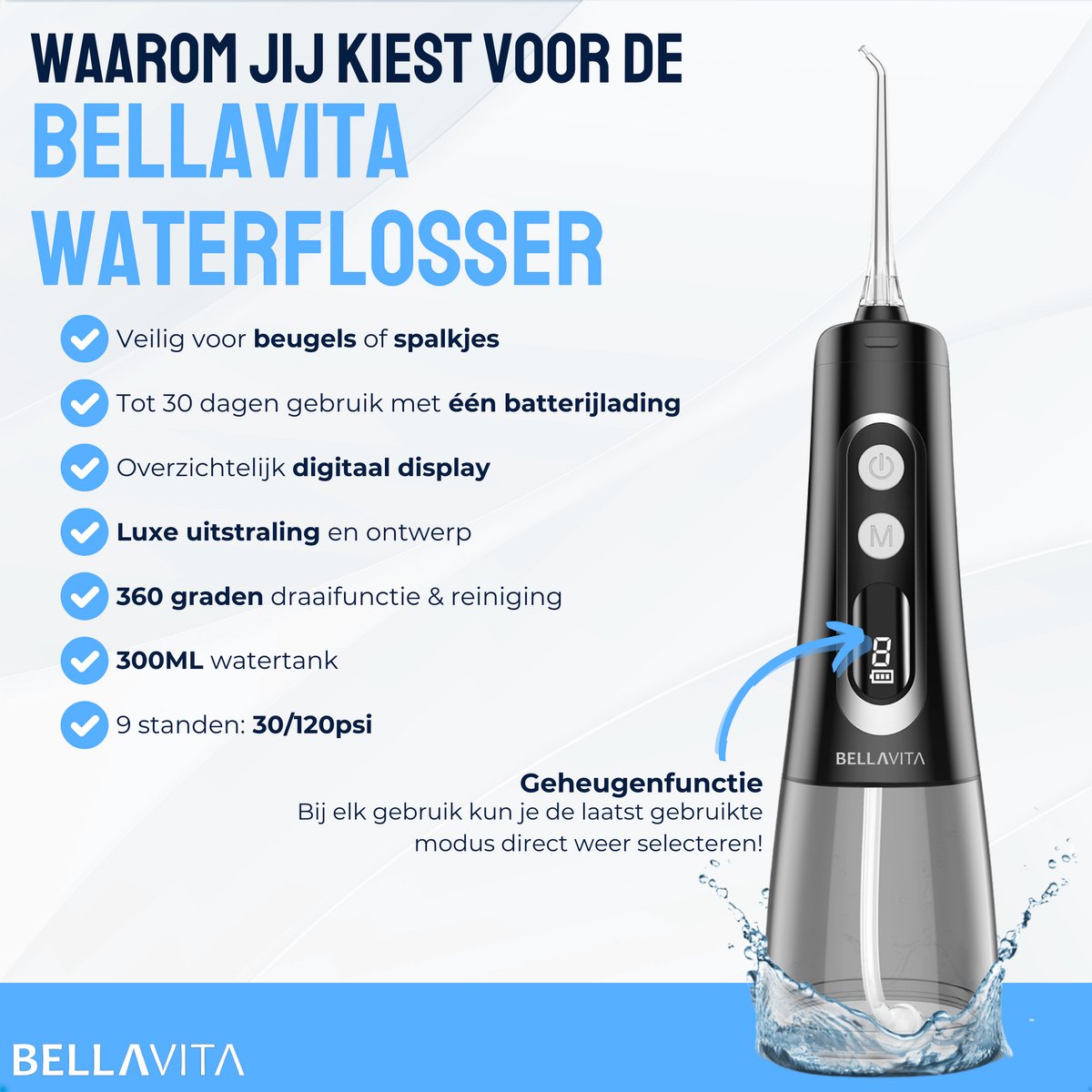 BELLAVITA Waterflosser - Draadloos thumbnail 3
