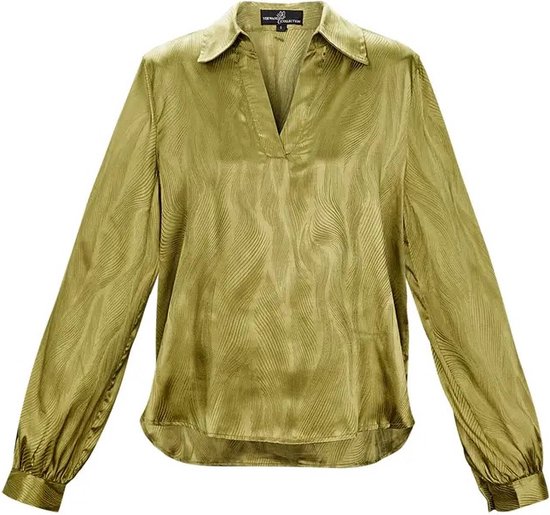 Satijnen blouse met print - nieuwe collectie - herfst/winter - dames - groen