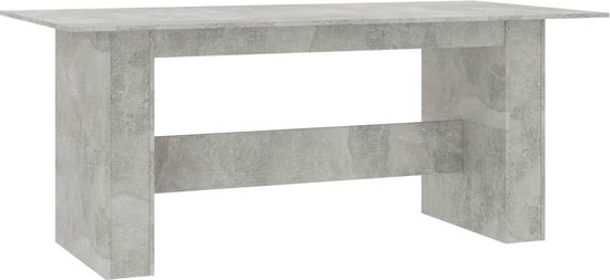 vidaXL - Eettafel - 180x90x76 - cm - bewerkt - hout - betongrijs