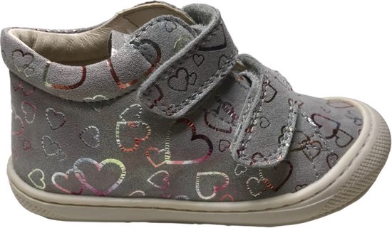 Naturino - Cocoon - Mt 24 - velcro's bumper hartjes lederen sneakers - grijs