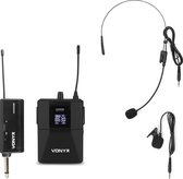 Microphone casque sans fil Vonyx WM55B avec bodypack - 10 canaux - UHF - plug & play