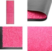 vidaXL Deurmat wasbaar 60x180 cm roze - Mat - Matten - Deurmat - Deurmatten