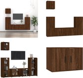 vidaXL 5-delige Tv-meubelset bewerkt hout bruineikenkleurig - Tv-kast - Tv-kasten - Tv-meubel - Hifi-meubel