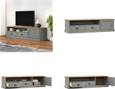 vidaXL Tv-meubel VIGO 156x40x40 cm massief grenenhout grijs - Tv-meubel - Tv-meubelen - Tv Kast - Opbergkast