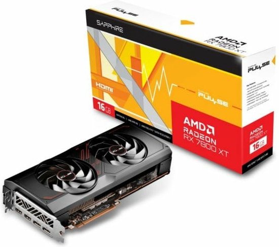 Sapphire Pulse AMD Radeon RX 7800 XT – Videokaart – 16GB GDDR6 – PCIe 4.0 – 2 x HDMI – 2x DisplayPort