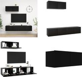 vidaXL Tv-meubelen 3 st spaanplaat zwart - Tv-kast - Tv-kasten - Televisiekast - Televisiekasten