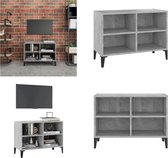 vidaXL Tv-meubel met metalen poten 69-5x30x50 cm betongrijs - Tv-kast - Tv-kasten - Tv-standaard - Tv-standaarden