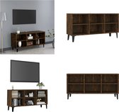 vidaXL Tv-meubel met metalen poten 103-5x30x50 cm gerookt eikenkleurig - Tv-meubel - Tv-meubelen - Tv-kast - Televisiemeubel