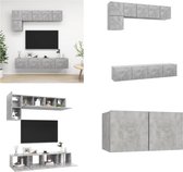 vidaXL 5-delige Tv-meubelset spaanplaat betongrijs - Tv-kastenset - Tv-kastensets - Tv-kasten - Tv-meubelset