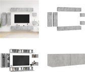 vidaXL 8-delige Tv-meubelset spaanplaat betongrijs - Tv-kastenset - Tv-kastensets - Tv-kasten - Tv-meubelset