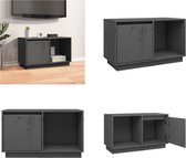 vidaXL Tv-meubel 74x35x44 cm massief grenenhout grijs - Tv-kast - Tv-kasten - Tv-meubel - Hifi-meubel