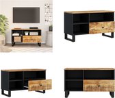 vidaXL Tv-meubel 80x33x46 cm massief mangohout en bewerkt hout - Tv-meubel - Tv-meubelen - Tv-standaard - Televisiemeubel