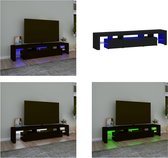 vidaXL Tv-meubel met LED-verlichting 200x36-5x40 cm zwart - Tv-kast - Tv-kasten - Tv-meubel - Tv-meubel Met LED-verlichting