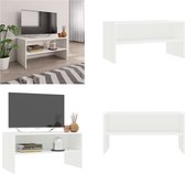 vidaXL Tv-meubel 80x40x40 cm bewerkt hout wit - Tv-meubel - Tv-meubels - Tv-meubelen - Tv-meubilair