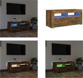 vidaXL Tv-meubel met LED-verlichting 90x35x40 cm gerookt eikenkleurig - Tv Kast - Tv Kasten - Tv Meubel - Tv Meubels