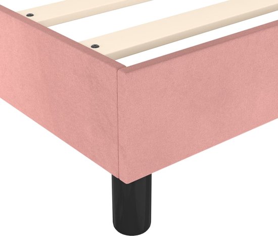 vidaXL Boxspring avec matelas Velours Rose 140x190 cm - Boxspring - Sommiers - Lit - Meubles de couchage