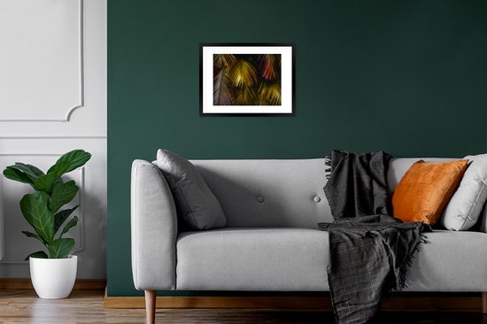 Affiche avec cadre Jungle - Feuilles - Or - 40x30 cm