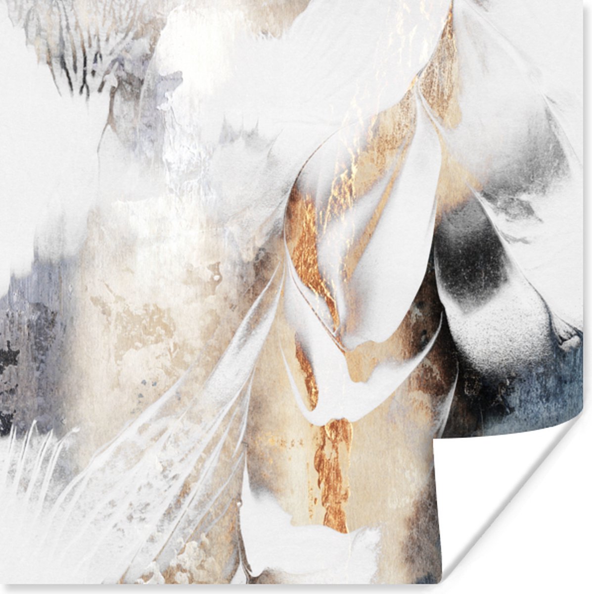 Poster Abstract - Gold - Design - Luxe - 50x50 cm