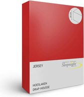 Sleepnight Hoeslaken - Jersey - (hoekhoogte 30 cm ) rouge - B 100 x L 200 cm - 1-persoons Strijkvrij - Geschikt voor Standaard Matras/Boxspring/Matras + Topper - 734099-B 100 x L 200 cm