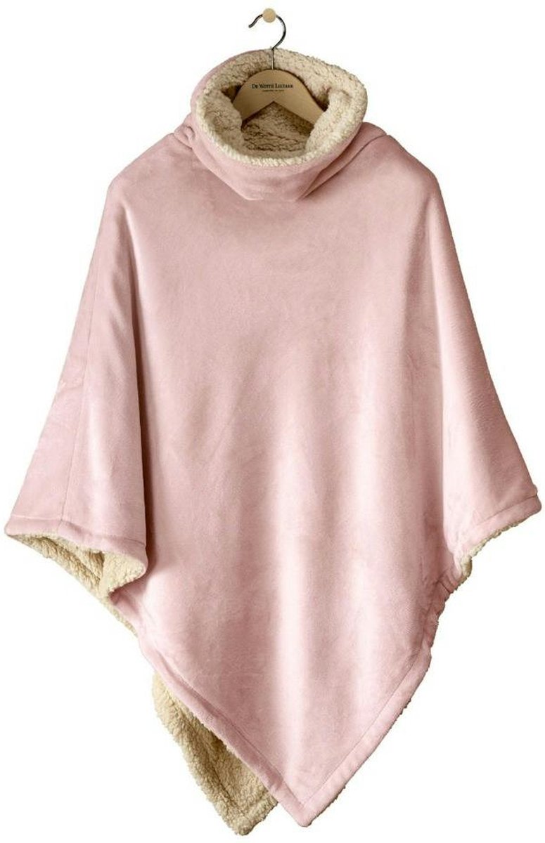 De Witte Lietaer Poncho - Vieux Rose Effen Polyester - One size- 228406-one size