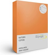 Sleepnight Hoeslaken - Katoen - (hoekhoogte 25 cm ) orange - B 160 x L 200 cm - Lits-jumeaux - Geschikt voor Standaard Matras - 863539-B 160 x L 200 cm