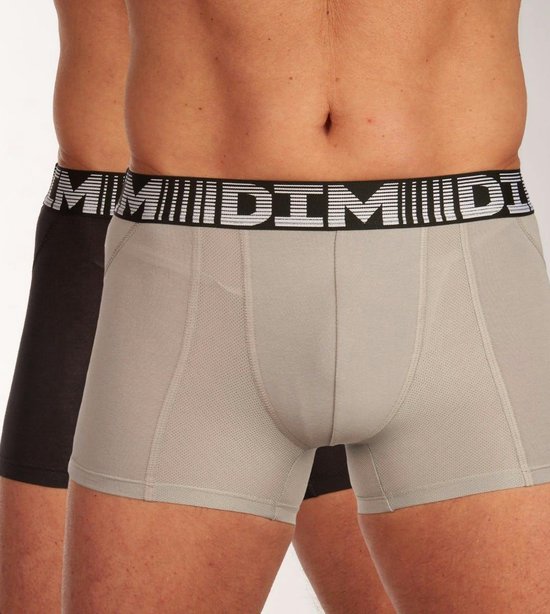 DIM 3D Flex Air - Caleçon de Sport - Sous-vêtements - Homme - Boxer - Zwart/ Grijs - Taille XL