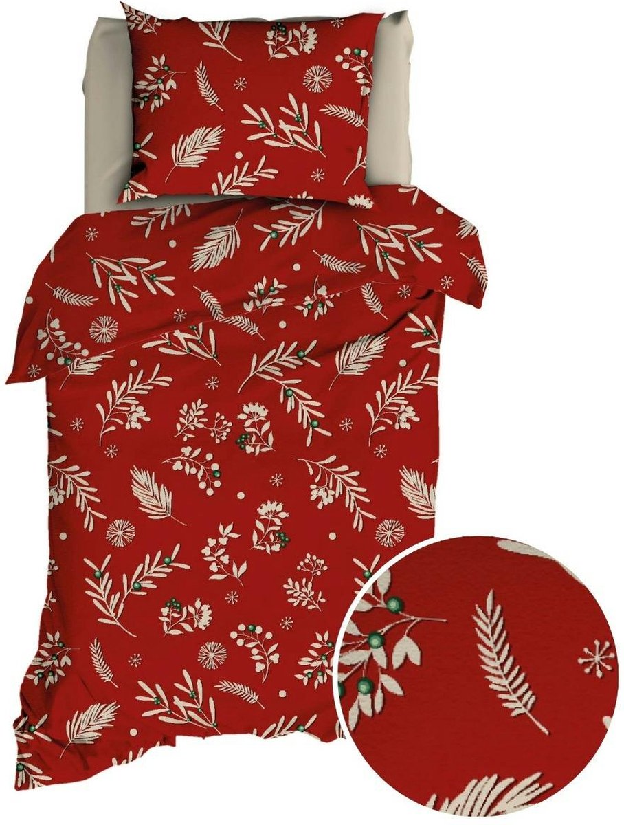 Romanette Lizollo Dekbedovertrek - Eenpersoons - 140x200/220 cm - Kerstrood