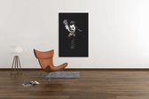 Canvas Schilderij - Smoking - Joker - Wanddecoratie - 90x60x2 cm