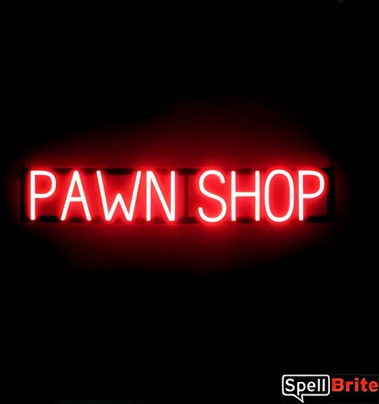 PAWN SHOP - Lichtreclame Neon LED bord verlicht | SpellBrite | 91 x 16 cm | 6 Dimstanden - 8 Lichtanimaties | Reclamebord neon verlichting