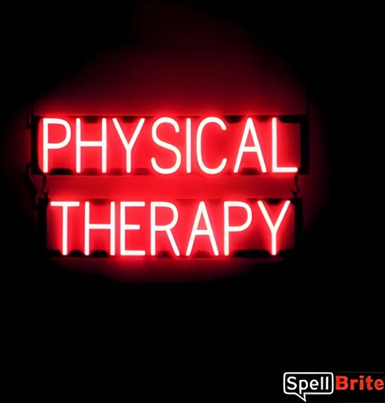 PHYSICAL THERAPY - Lichtreclame Neon LED bord verlicht | SpellBrite | 74 x 38 cm | 6 Dimstanden - 8 Lichtanimaties | Reclamebord neon verlichting