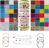 Laziza's® Kralen set - 3mm Glaszaad kralen - 48 kleuren - Kralen & bedels 10 stuks - Kralenset - Kralendoos - Sieraden Maken - Cadeaubox - Knutselen - Inclusief accessoires
